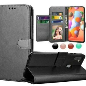 Galaxy A11 Phone + Wallet Case, Galaxy A11 US 6.4" PU Leather Case, w/ Kickstand